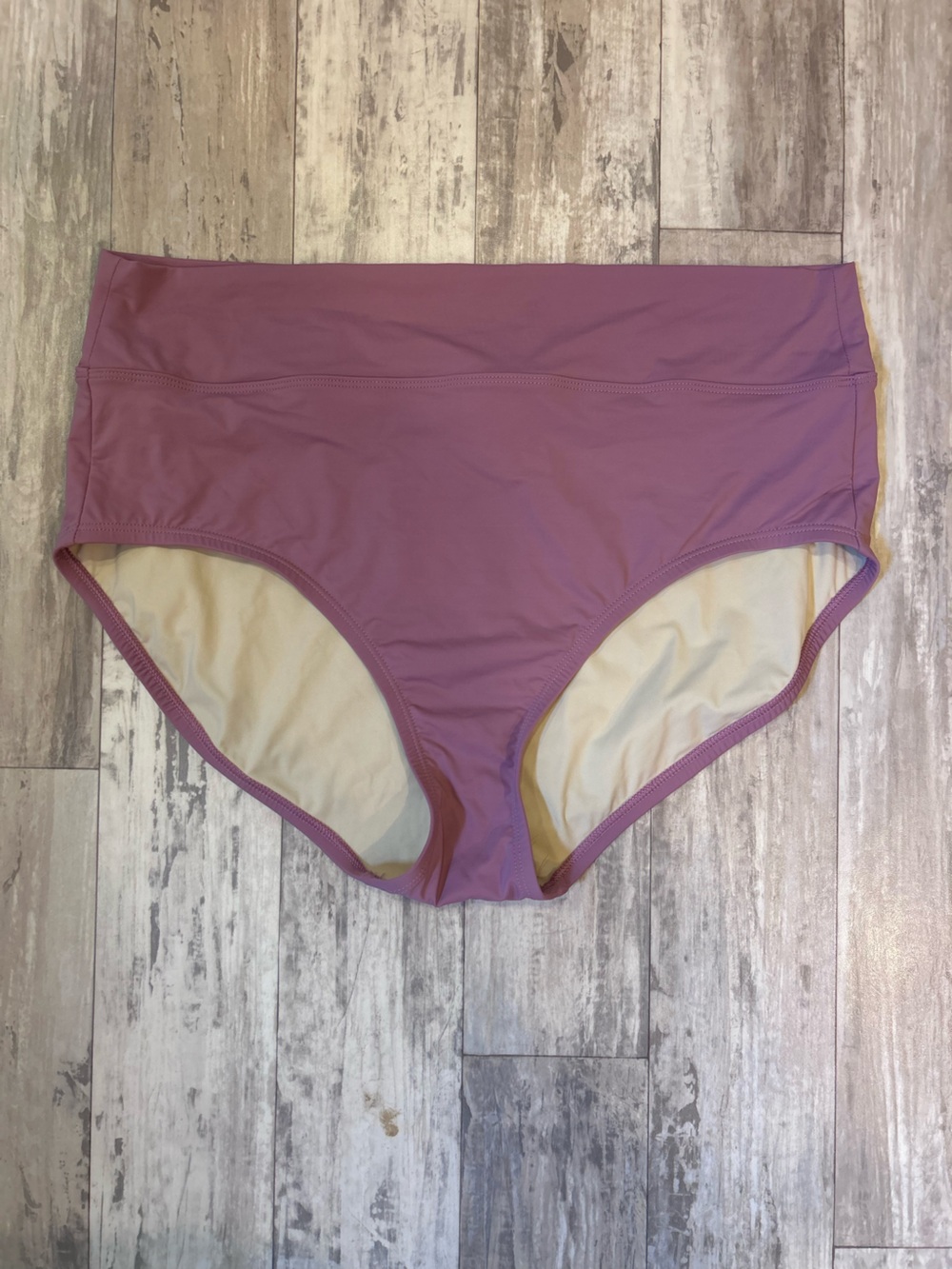 Duluth Trading Co Mauve High Waist Swim Bottoms Size 14